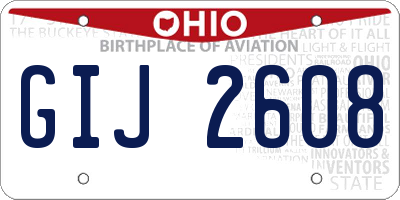 OH license plate GIJ2608