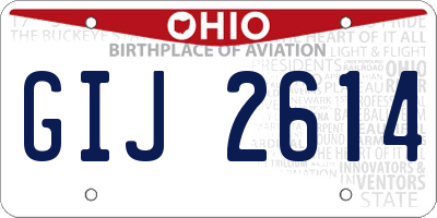OH license plate GIJ2614