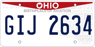 OH license plate GIJ2634