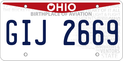 OH license plate GIJ2669
