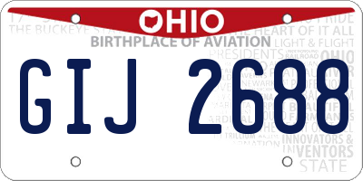 OH license plate GIJ2688