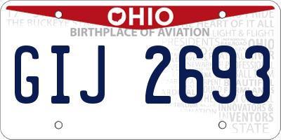 OH license plate GIJ2693
