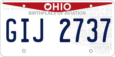 OH license plate GIJ2737
