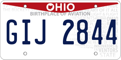 OH license plate GIJ2844