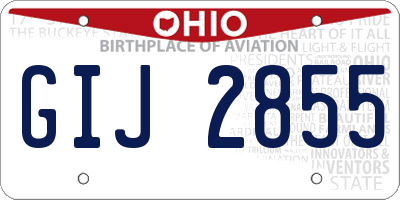 OH license plate GIJ2855