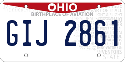 OH license plate GIJ2861