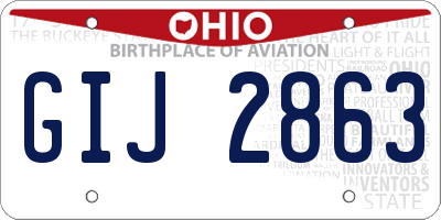 OH license plate GIJ2863