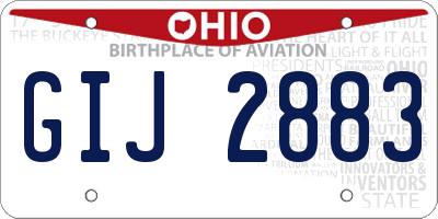 OH license plate GIJ2883