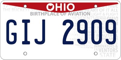 OH license plate GIJ2909
