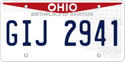 OH license plate GIJ2941