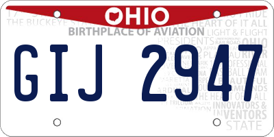 OH license plate GIJ2947