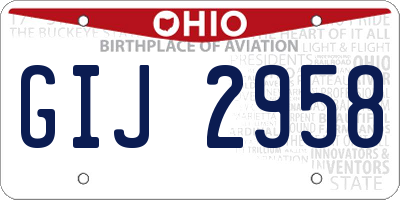 OH license plate GIJ2958