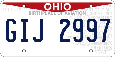 OH license plate GIJ2997