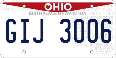 OH license plate GIJ3006