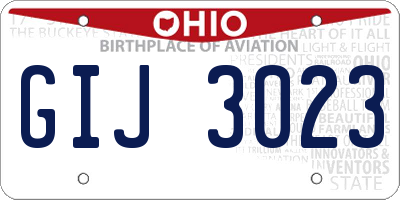 OH license plate GIJ3023