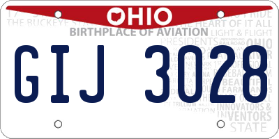 OH license plate GIJ3028