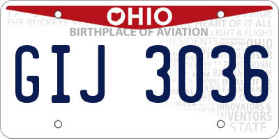 OH license plate GIJ3036