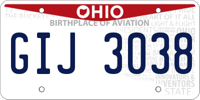 OH license plate GIJ3038
