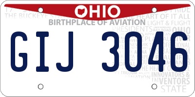 OH license plate GIJ3046