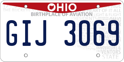 OH license plate GIJ3069