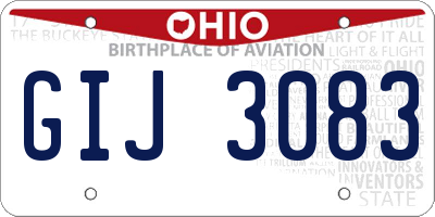 OH license plate GIJ3083