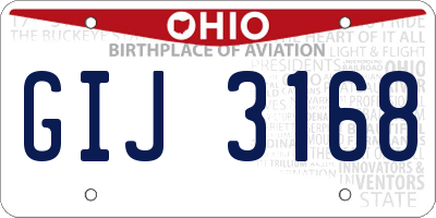 OH license plate GIJ3168