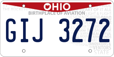 OH license plate GIJ3272