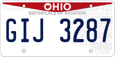 OH license plate GIJ3287