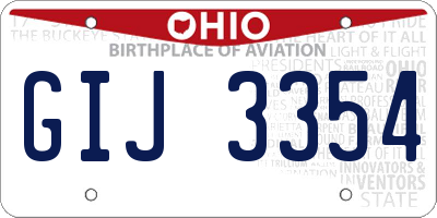 OH license plate GIJ3354