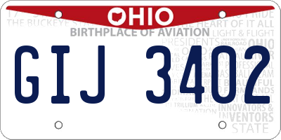 OH license plate GIJ3402