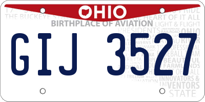 OH license plate GIJ3527