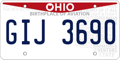 OH license plate GIJ3690