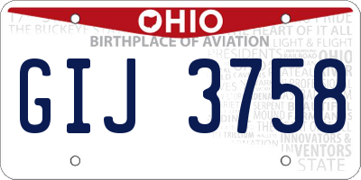OH license plate GIJ3758