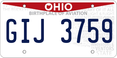 OH license plate GIJ3759