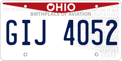 OH license plate GIJ4052