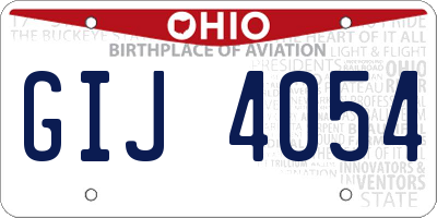 OH license plate GIJ4054