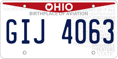 OH license plate GIJ4063
