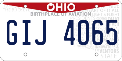 OH license plate GIJ4065