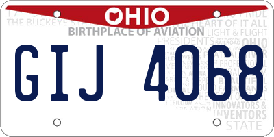 OH license plate GIJ4068