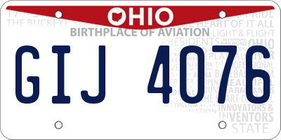 OH license plate GIJ4076