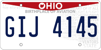 OH license plate GIJ4145