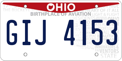 OH license plate GIJ4153
