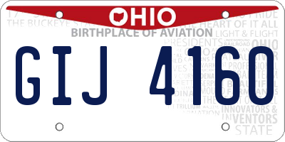 OH license plate GIJ4160