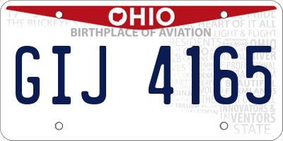 OH license plate GIJ4165