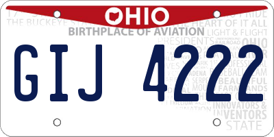 OH license plate GIJ4222