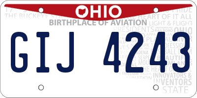 OH license plate GIJ4243
