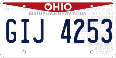 OH license plate GIJ4253
