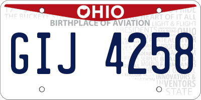 OH license plate GIJ4258