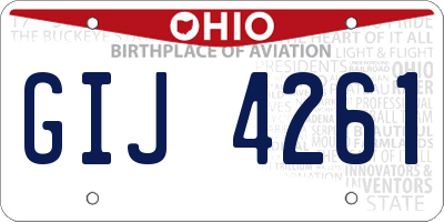 OH license plate GIJ4261