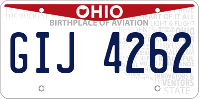 OH license plate GIJ4262